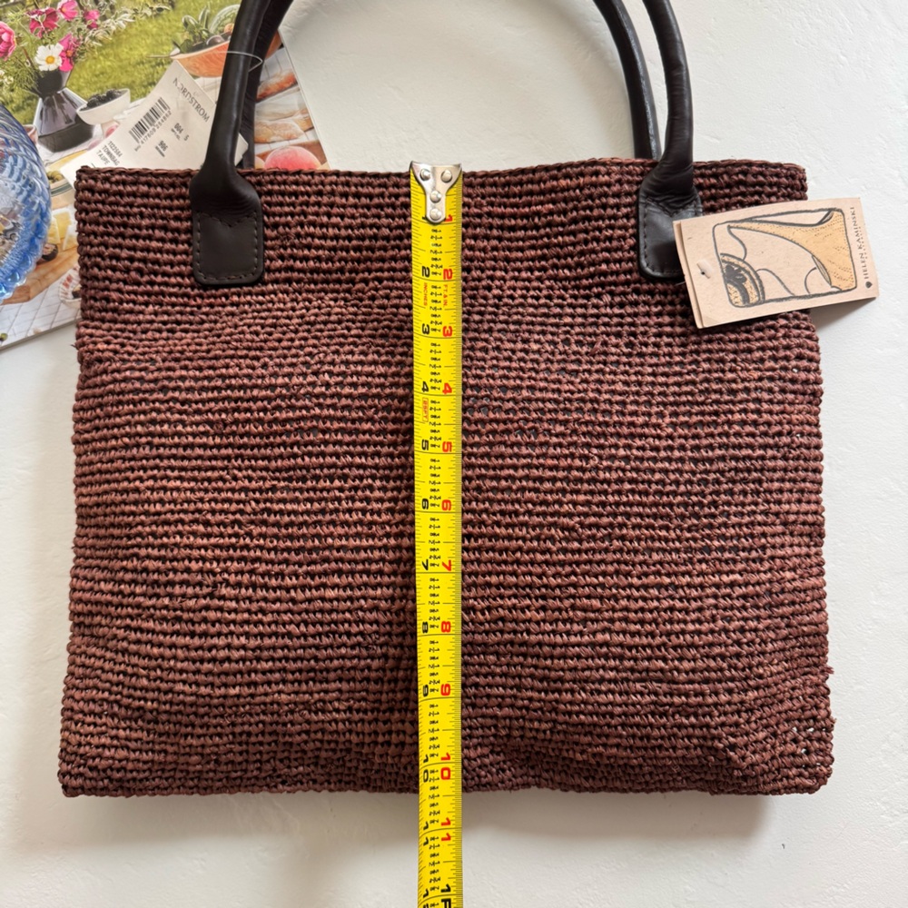 Helen Kaminski Raffia Tote with Leather Handles NWT - Picture 2 of 10